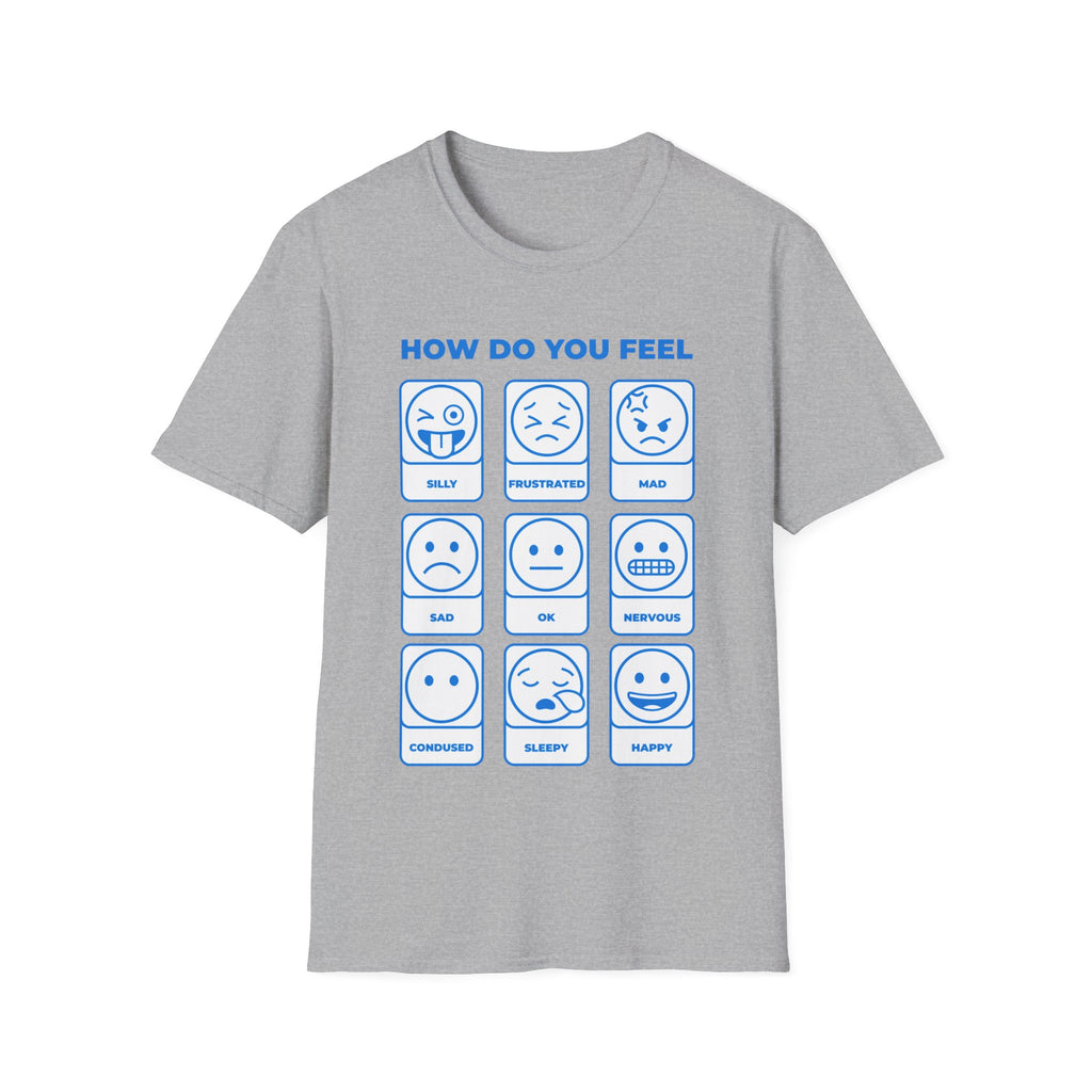 "How Do You Feel" Mood Chart T-Shirt — Emoji Grid Tee