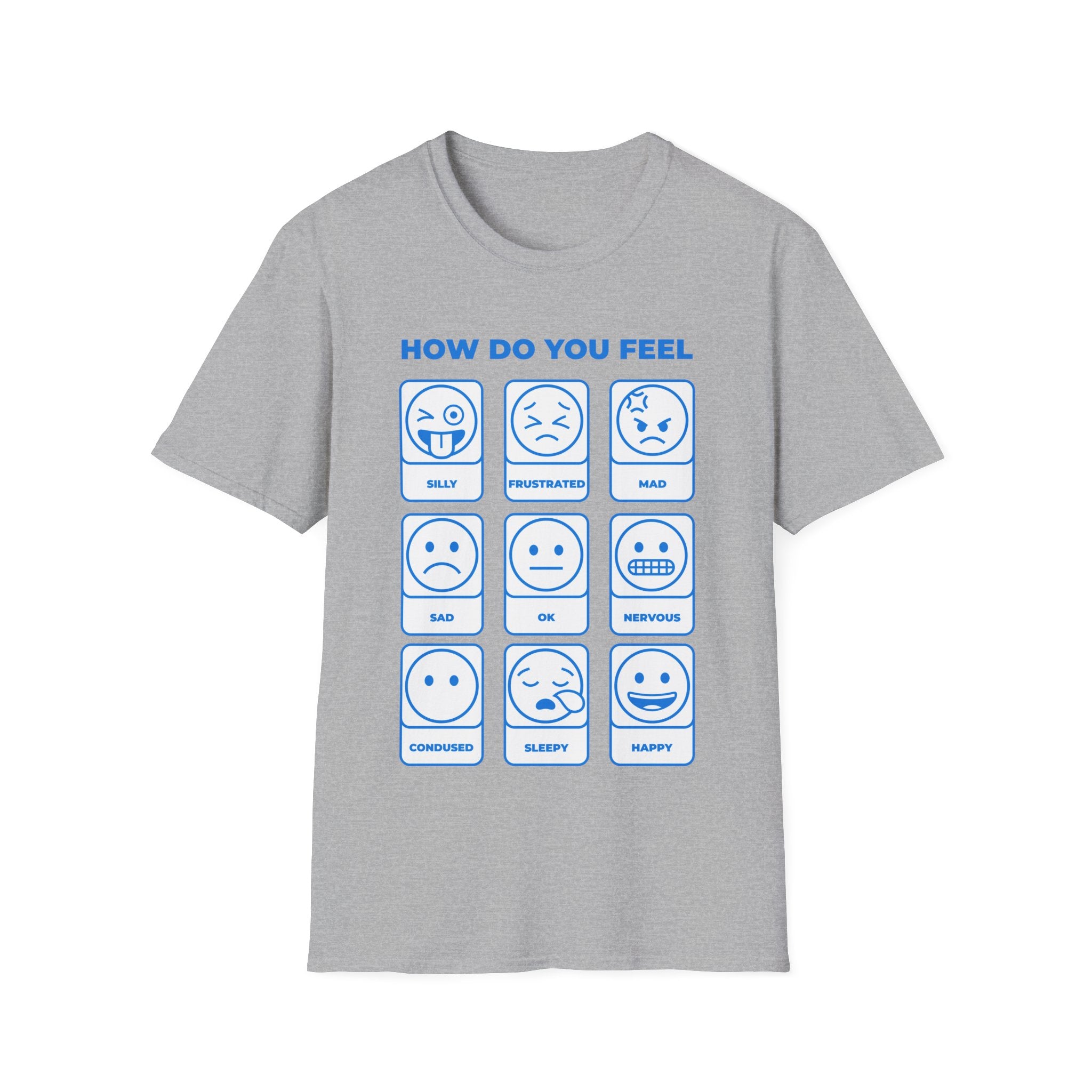 "How Do You Feel" Mood Chart T-Shirt — Emoji Grid Tee