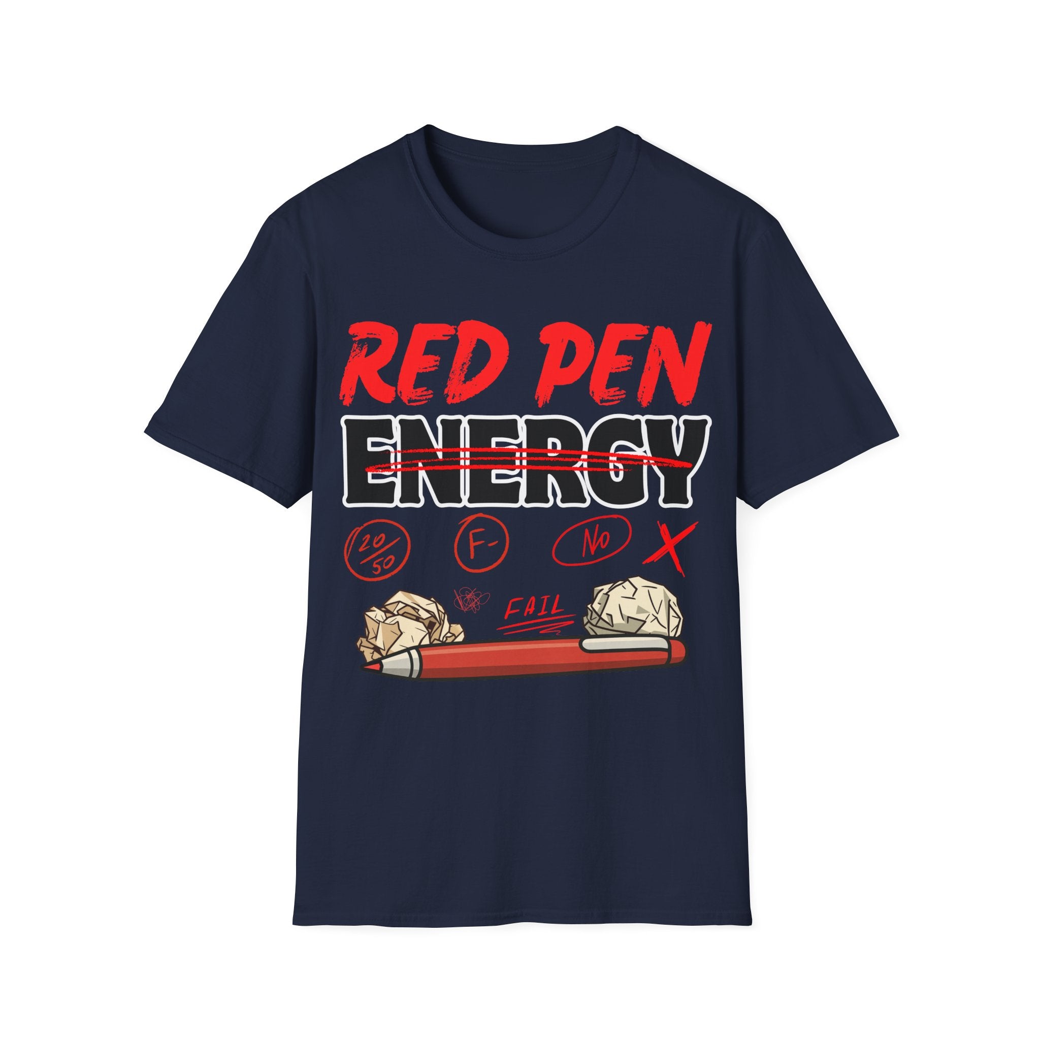 Red Pen Energy T-Shirt – Funny Teacher Grading Shirt