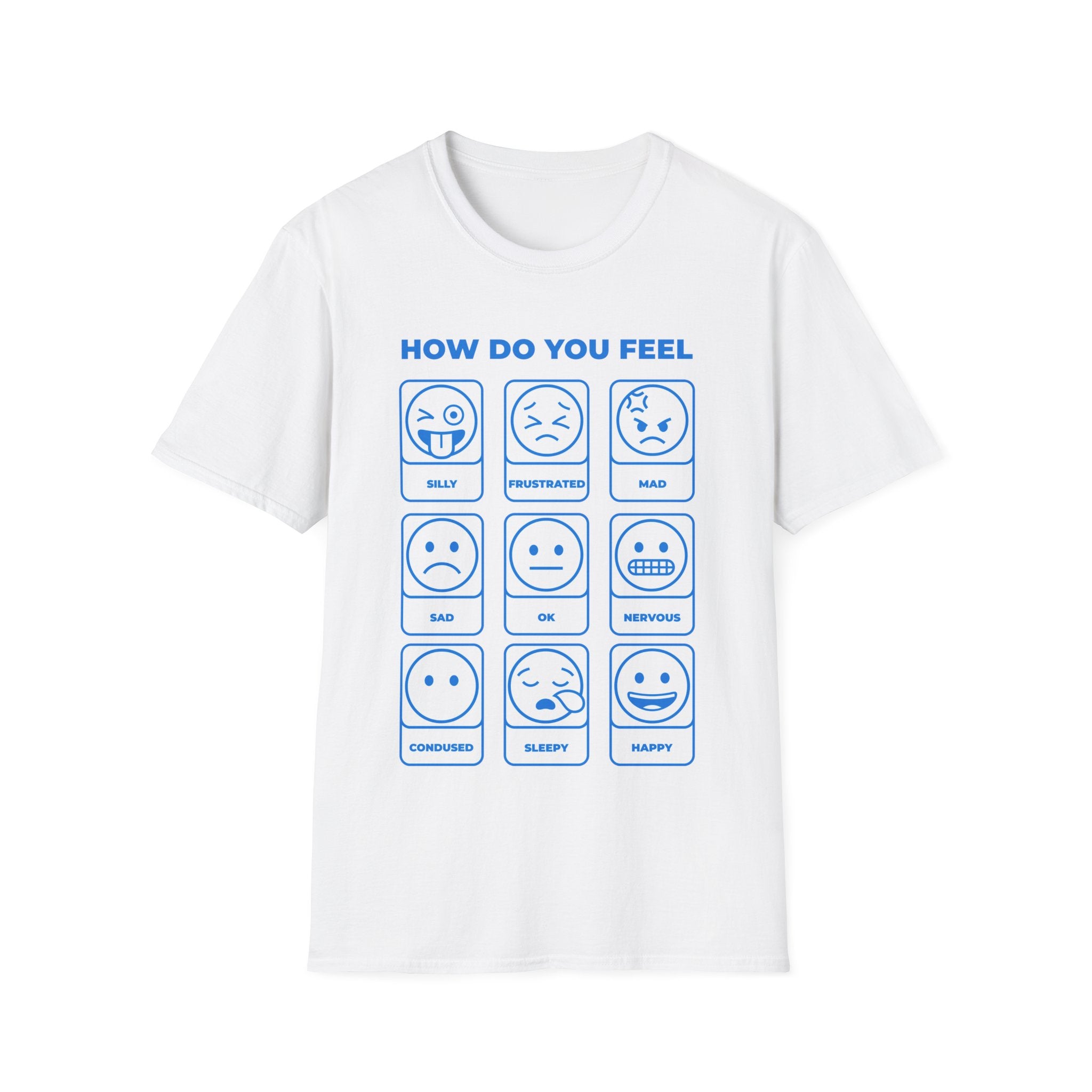 "How Do You Feel" Mood Chart T-Shirt — Emoji Grid Tee