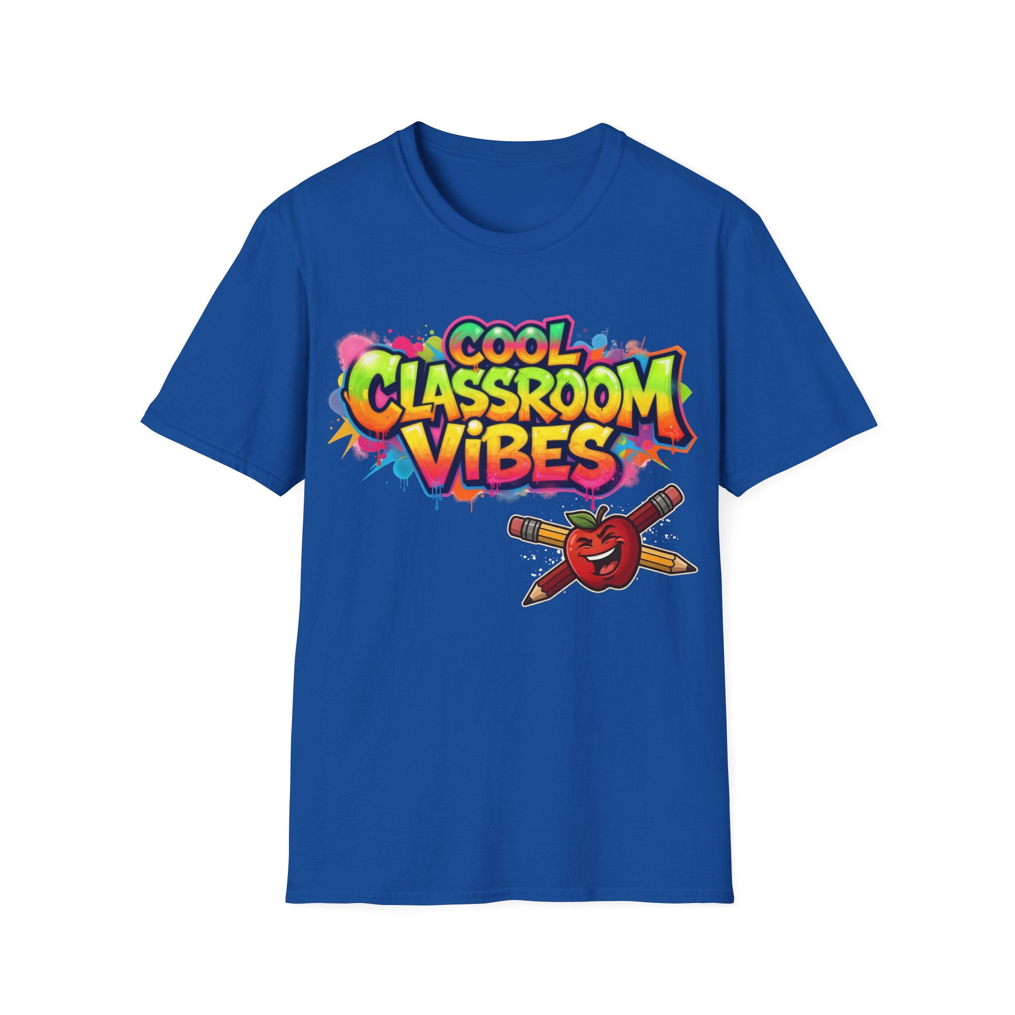 Cool Classroom Vibes T-Shirt — Teacher Apple & Pencils Graphic Tee