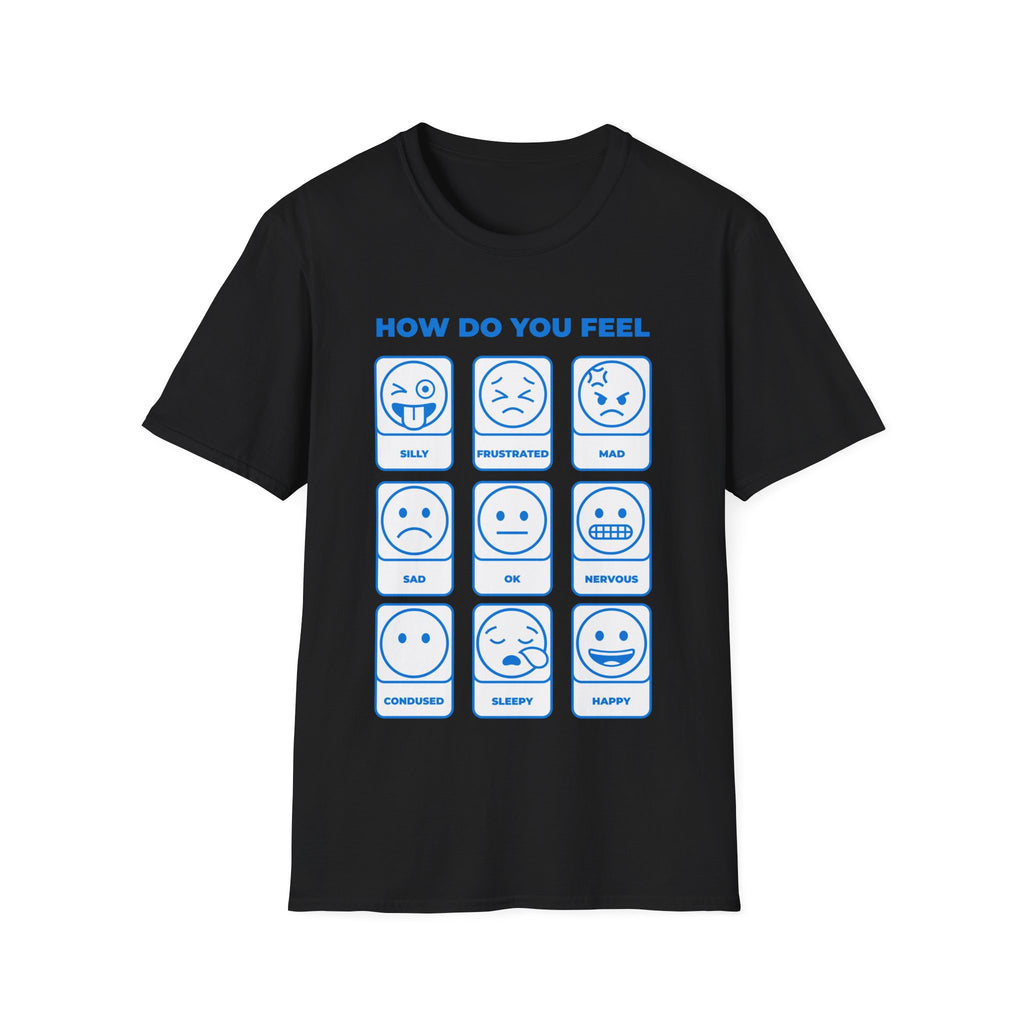 "How Do You Feel" Mood Chart T-Shirt — Emoji Grid Tee