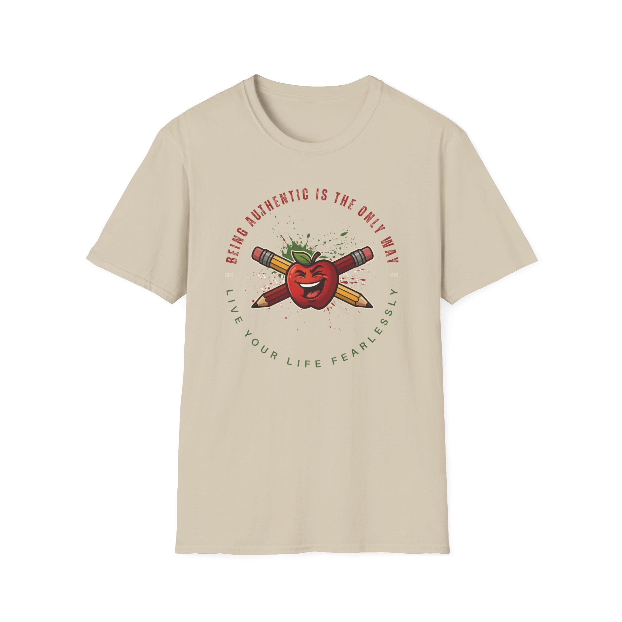 "Being Authentic Is The Only Way" Apple T-Shirt — Graphic Tee