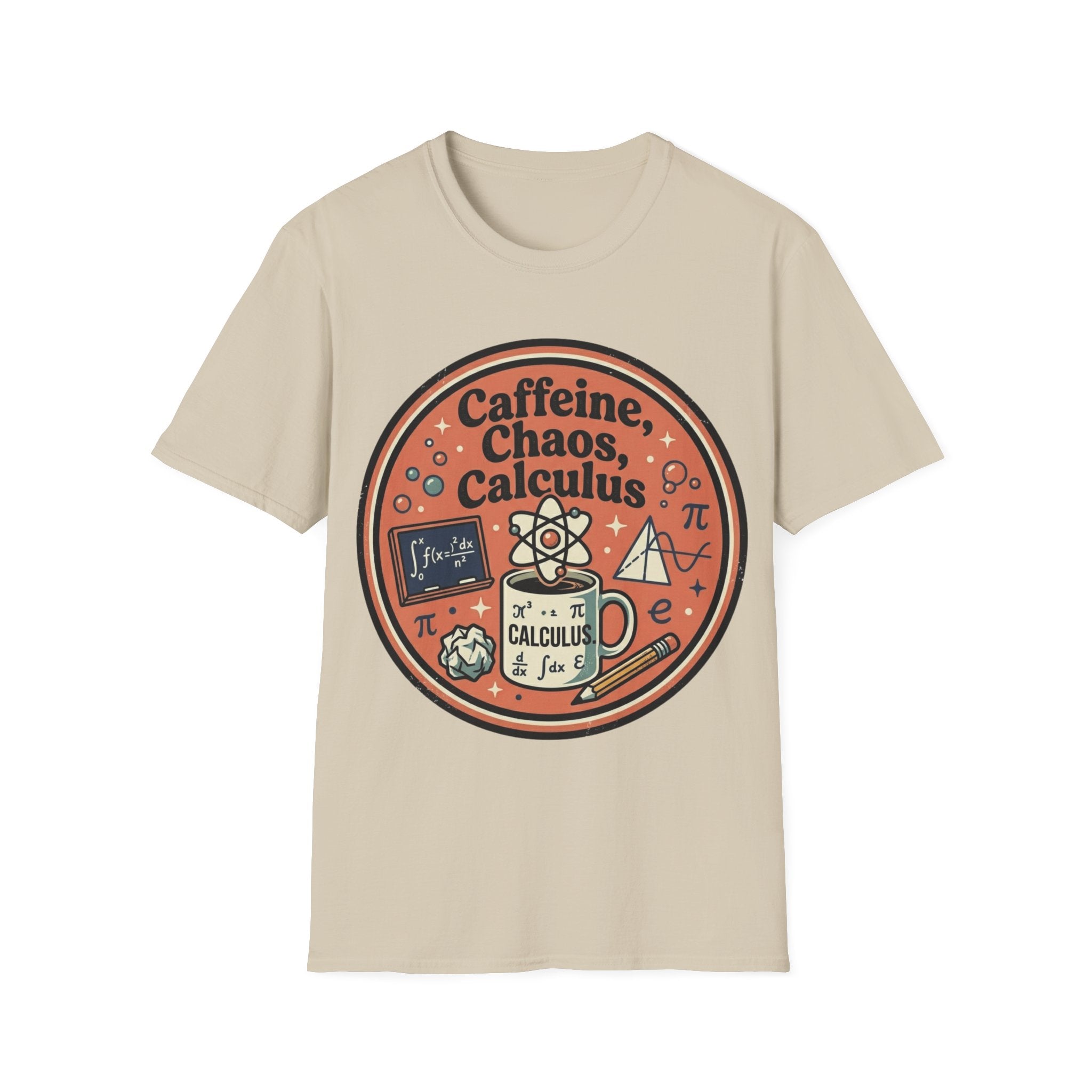 "Caffeine, Chaos, Calculus" Math Lover T‑Shirt