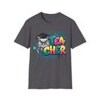 Teacher Owl Graphic T-Shirt - Colorful 'Teacher' Design, Back-to-School & Teacher Gift