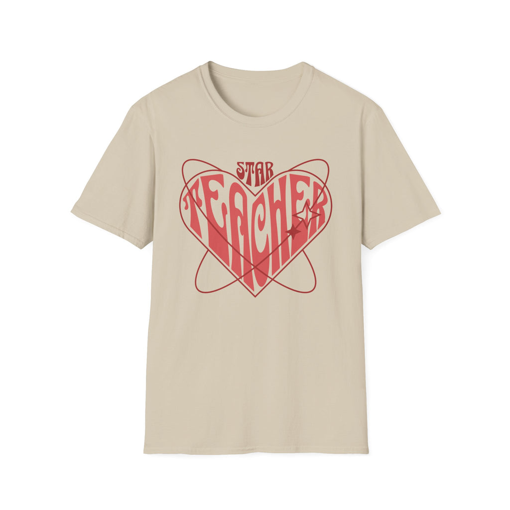 Teacher Heart T-Shirt — “Star Teacher” Retro Heart Graphic Tee