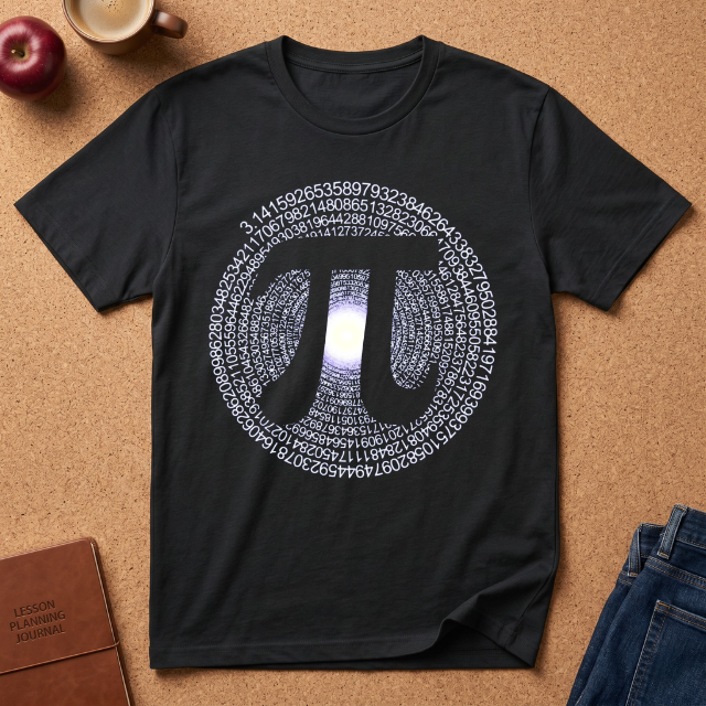 Pi Symbol T‑Shirt — Circular Pi Digits Graphic Tee for Math Teachers
