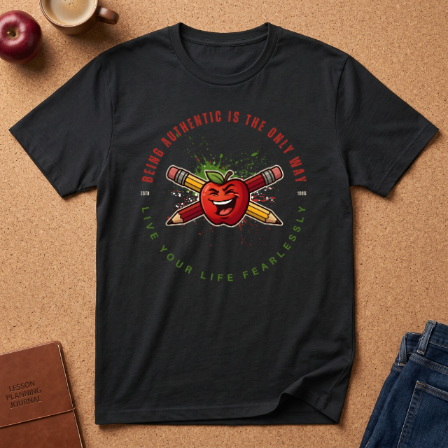 "Being Authentic Is The Only Way" Apple T-Shirt — Graphic Tee