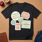 Positive Vibes T-Shirt — 'Mistakes Are Proof I'm Trying' Motivational Graphic Tee