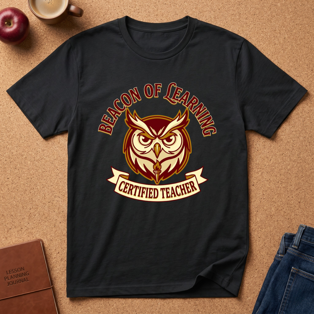 "Beacon of Learning" Certified Teacher Owl T-Shirt
