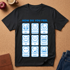 "How Do You Feel" Mood Chart T-Shirt — Emoji Grid Tee