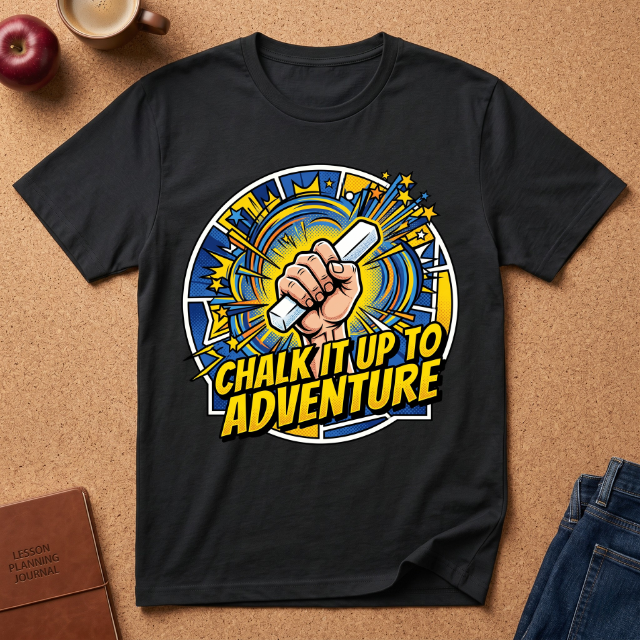 Chalk It Up to Adventure T-Shirt — Chalkboard Teacher & Classroom Adventure Tee