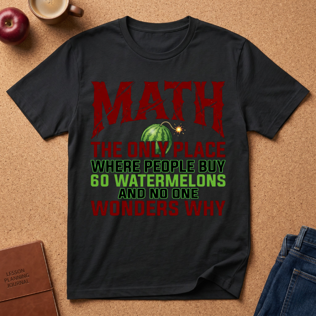 Math T-Shirt — "The Only Place Where People Buy 60 Watermelons" Funny Math Shirt