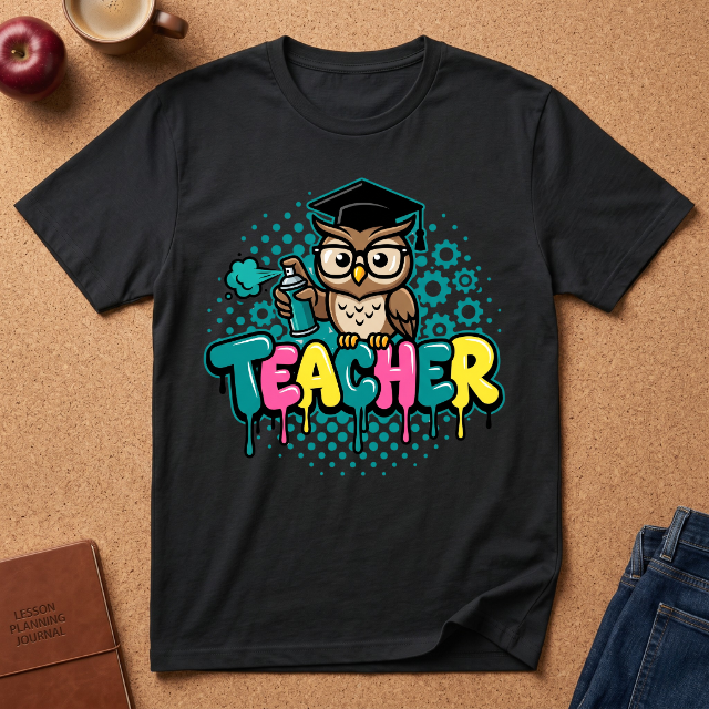 Teacher Owl Graffiti T-Shirt