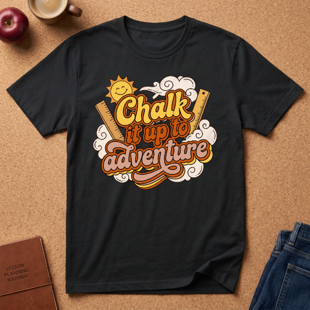 Chalk It Up to Adventure T-Shirt — Retro Sunshine Outdoor Quote Tee