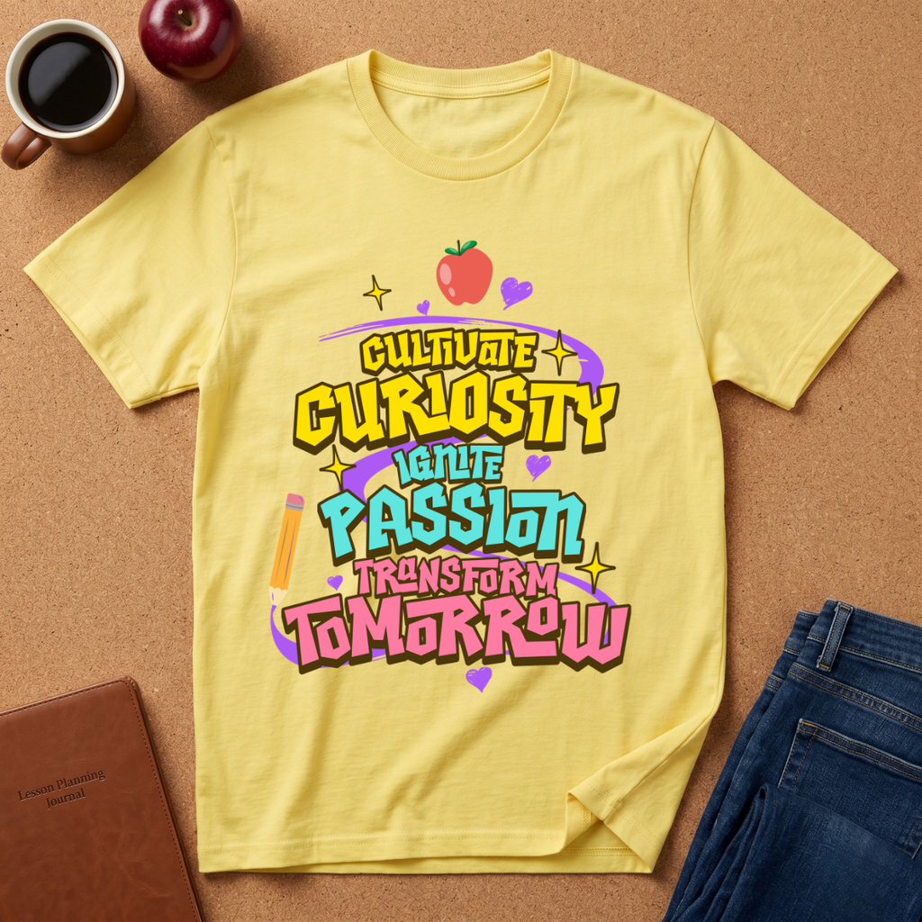 "Cultivate Curiosity, Ignite Passion, Transform Tomorrow" Inspirational T-Shirt