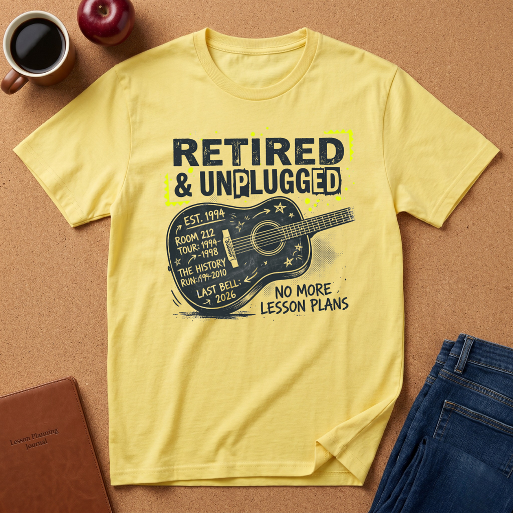 Retired & Unplugged Guitar T-Shirt