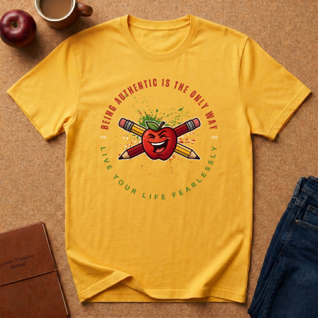 "Being Authentic Is The Only Way" Apple T-Shirt — Graphic Tee