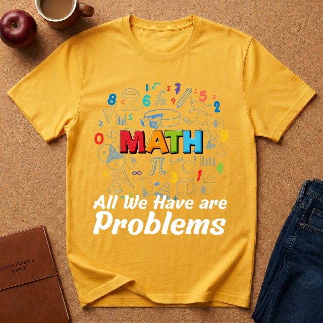 Math Problems Graphic T-Shirt — "All We Have Are Problems" Teacher & Student Tee