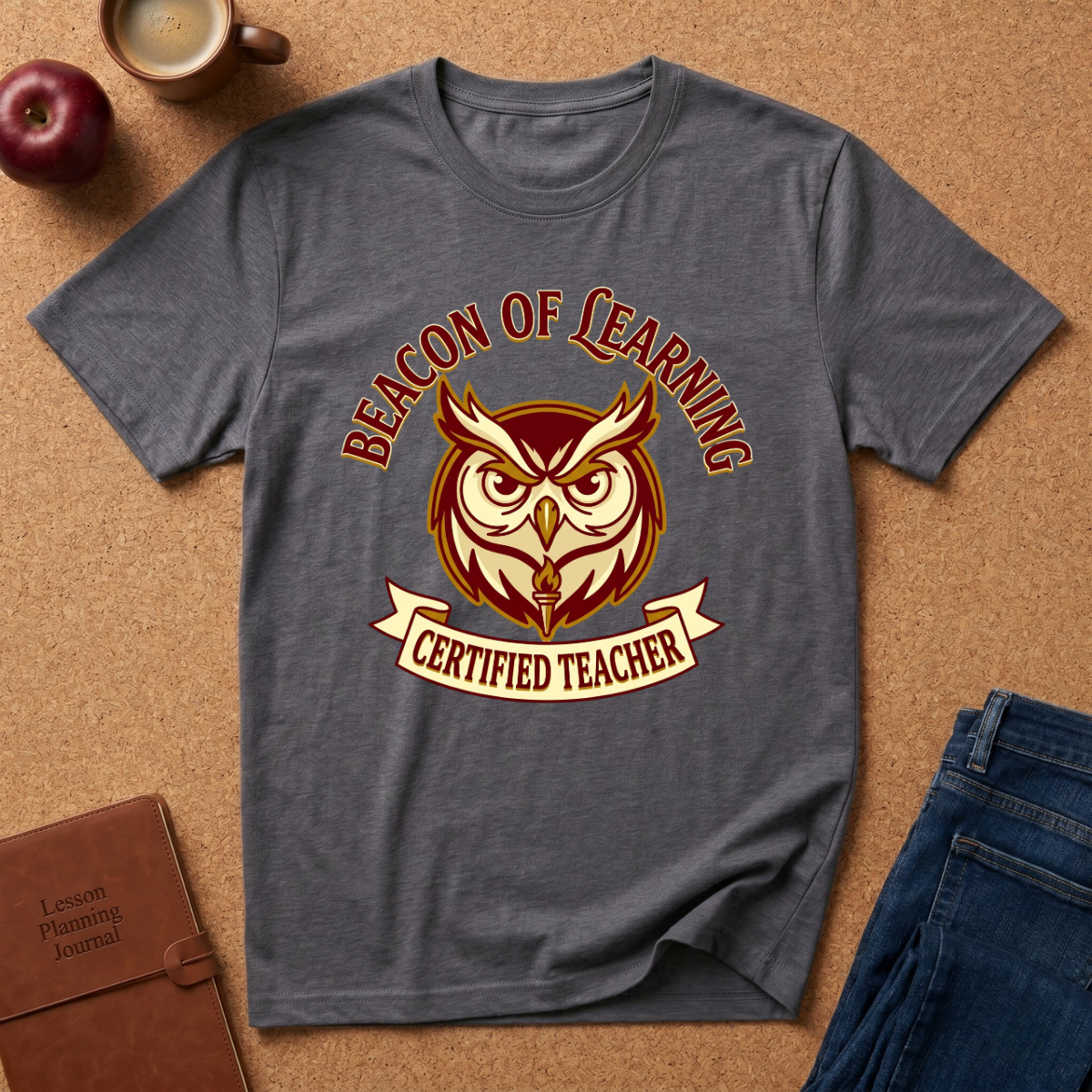 "Beacon of Learning" Certified Teacher Owl T-Shirt