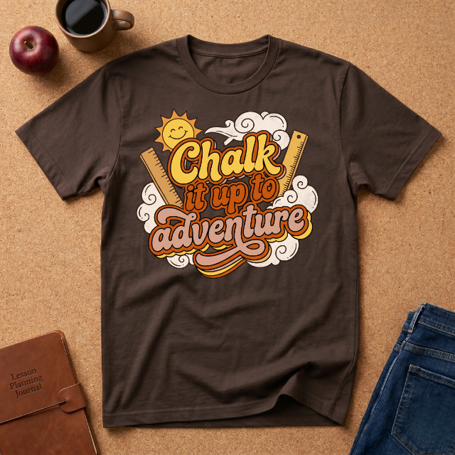 Chalk It Up to Adventure T-Shirt — Retro Sunshine Outdoor Quote Tee