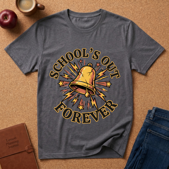 School's Out Forever T-Shirt – Vintage Bell End-of-School Graduation Tee