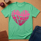 "Teaching Is A Work Of Heart" T-Shirt - Heart Graphic Teacher Tee