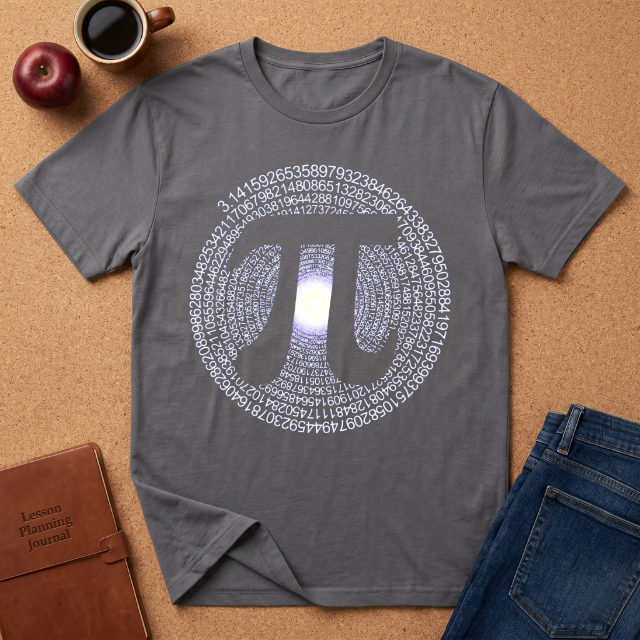 Pi Symbol T‑Shirt — Circular Pi Digits Graphic Tee for Math Teachers