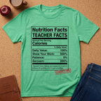 Teacher Nutrition Facts T-Shirt — Funny Teacher Gift Tee (Sarcasm 200%)