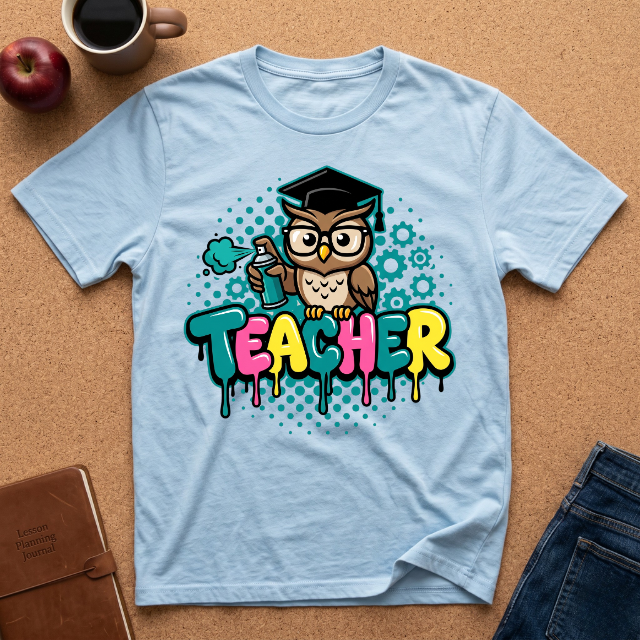 Teacher Owl Graffiti T-Shirt