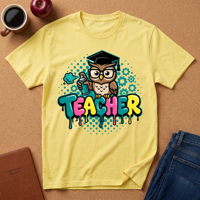 Teacher Owl Graffiti T-Shirt