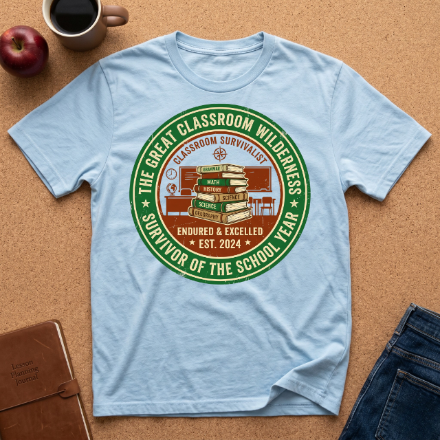 "Survivor of the School Year" Classroom Wilderness Teacher T-Shirt