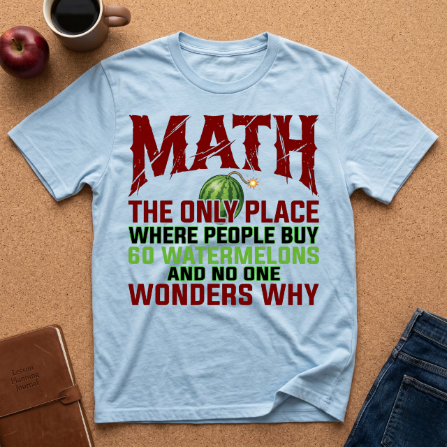 Math T-Shirt — "The Only Place Where People Buy 60 Watermelons" Funny Math Shirt