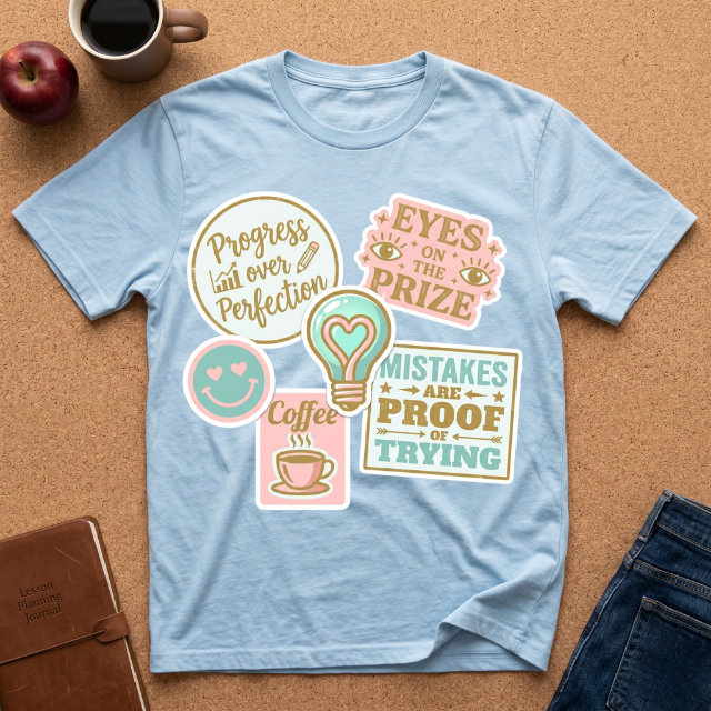 Positive Vibes T-Shirt — 'Mistakes Are Proof I'm Trying' Motivational Graphic Tee