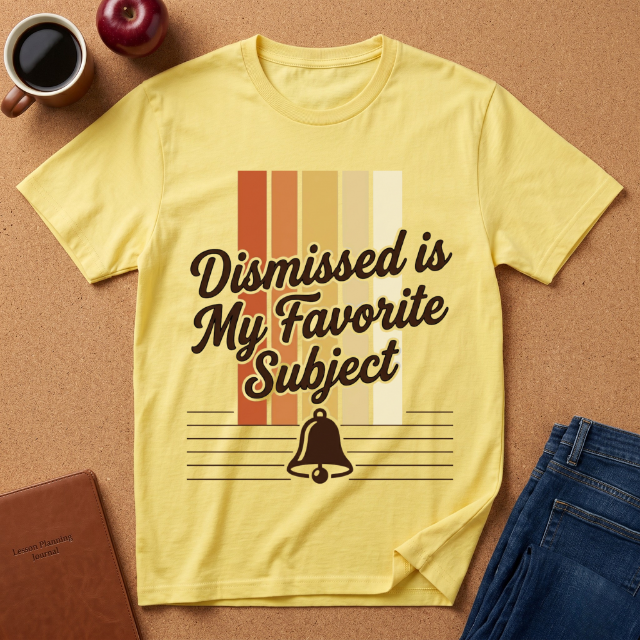 Dismissed Is My Favorite Subject T-Shirt — Retro Teacher School Bell Tee