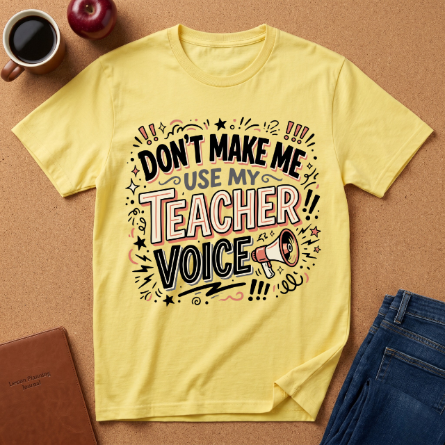 "Don't Make Me Use My Teacher Voice" T-Shirt