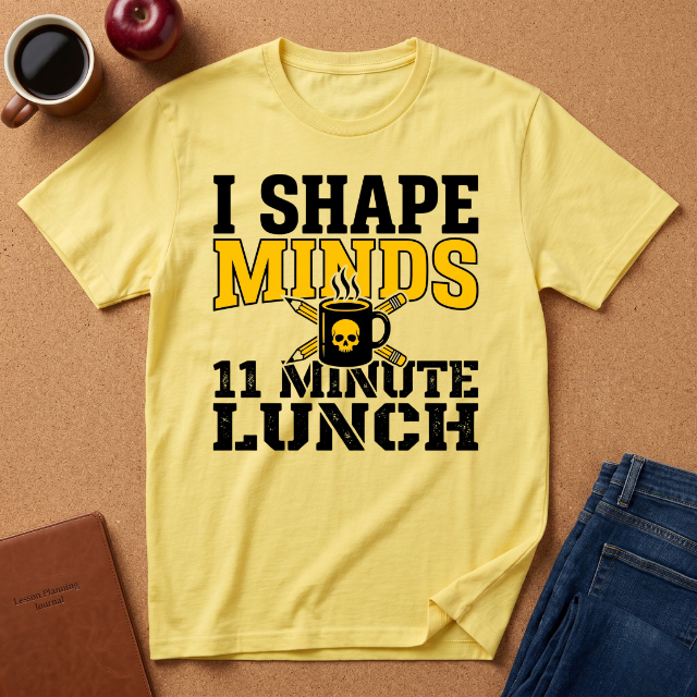 "I Shape Minds, 11 Minute Lunch" Teacher T-Shirt