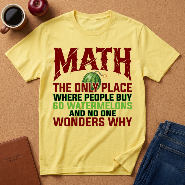 Math T-Shirt — "The Only Place Where People Buy 60 Watermelons" Funny Math Shirt