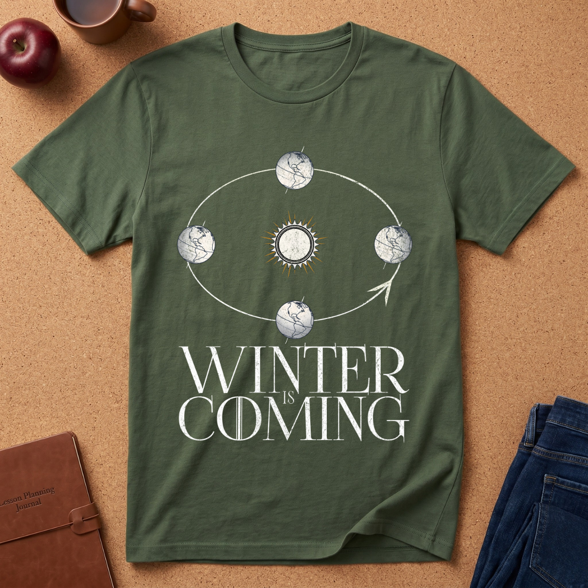 Winter Is Coming T-Shirt — Earth - Sun Seasons Diagram Graphic Tee