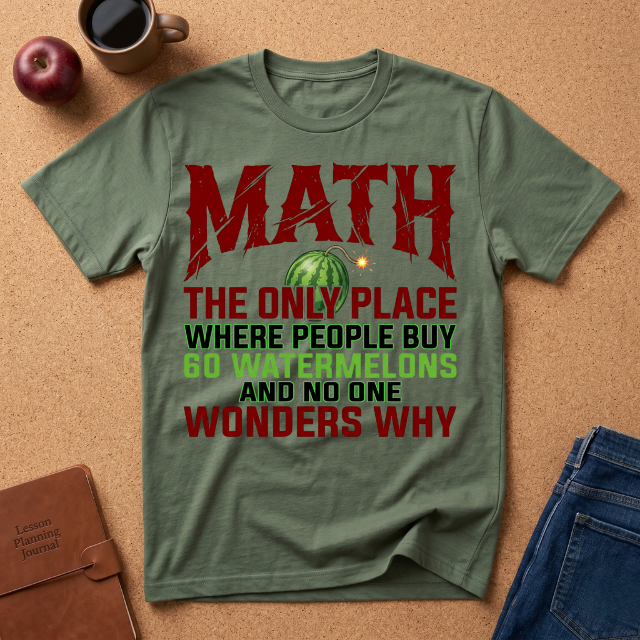 Math T-Shirt — "The Only Place Where People Buy 60 Watermelons" Funny Math Shirt