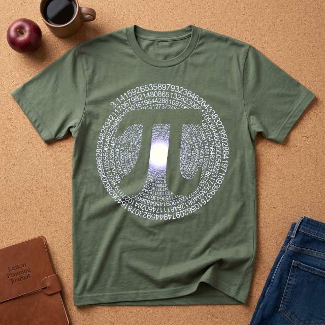 Pi Symbol T‑Shirt — Circular Pi Digits Graphic Tee for Math Teachers