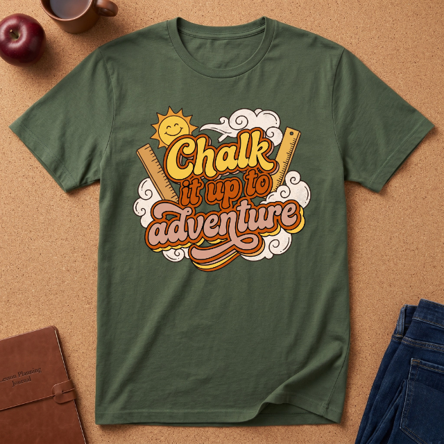 Chalk It Up to Adventure T-Shirt — Retro Sunshine Outdoor Quote Tee