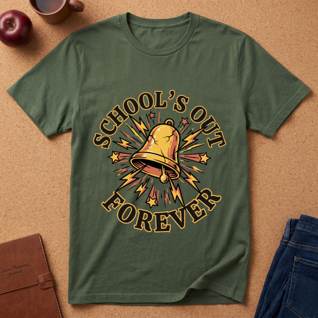 School's Out Forever T-Shirt – Vintage Bell End-of-School Graduation Tee