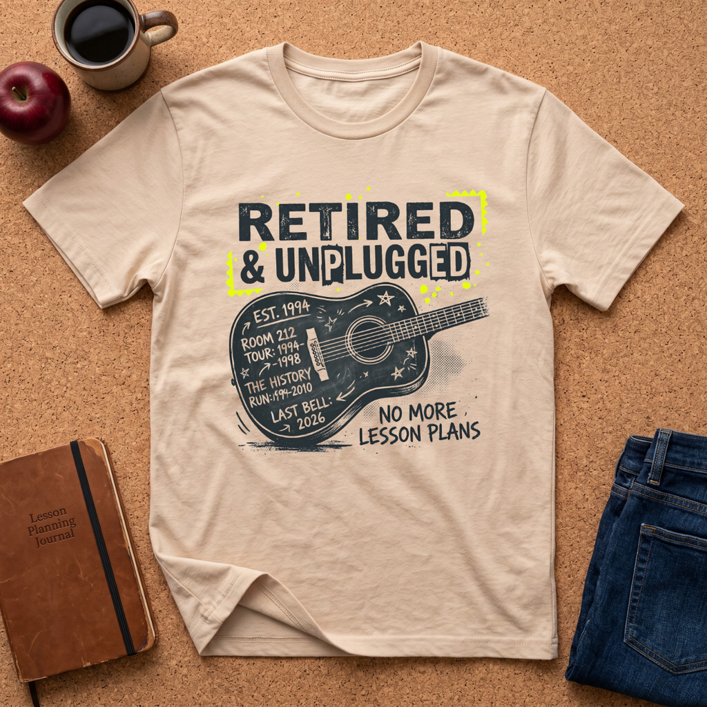 Retired & Unplugged Guitar T-Shirt