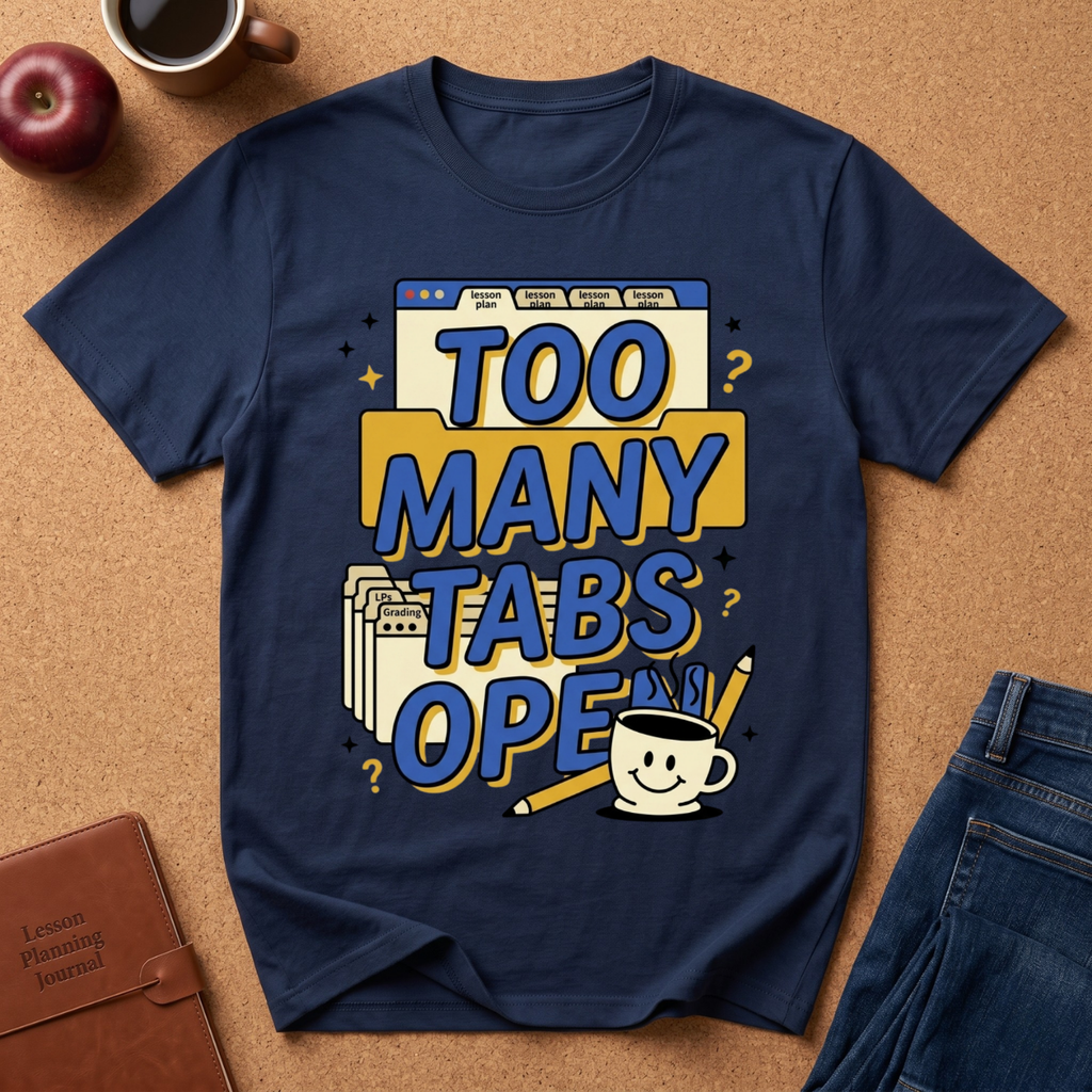 Too Many Tabs Open T-Shirt — Funny Computer Nerd Graphic Tee