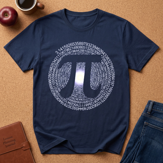 Pi Symbol T‑Shirt — Circular Pi Digits Graphic Tee for Math Teachers