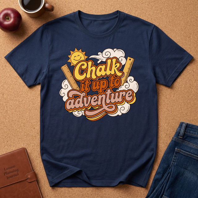 Chalk It Up to Adventure T-Shirt — Retro Sunshine Outdoor Quote Tee