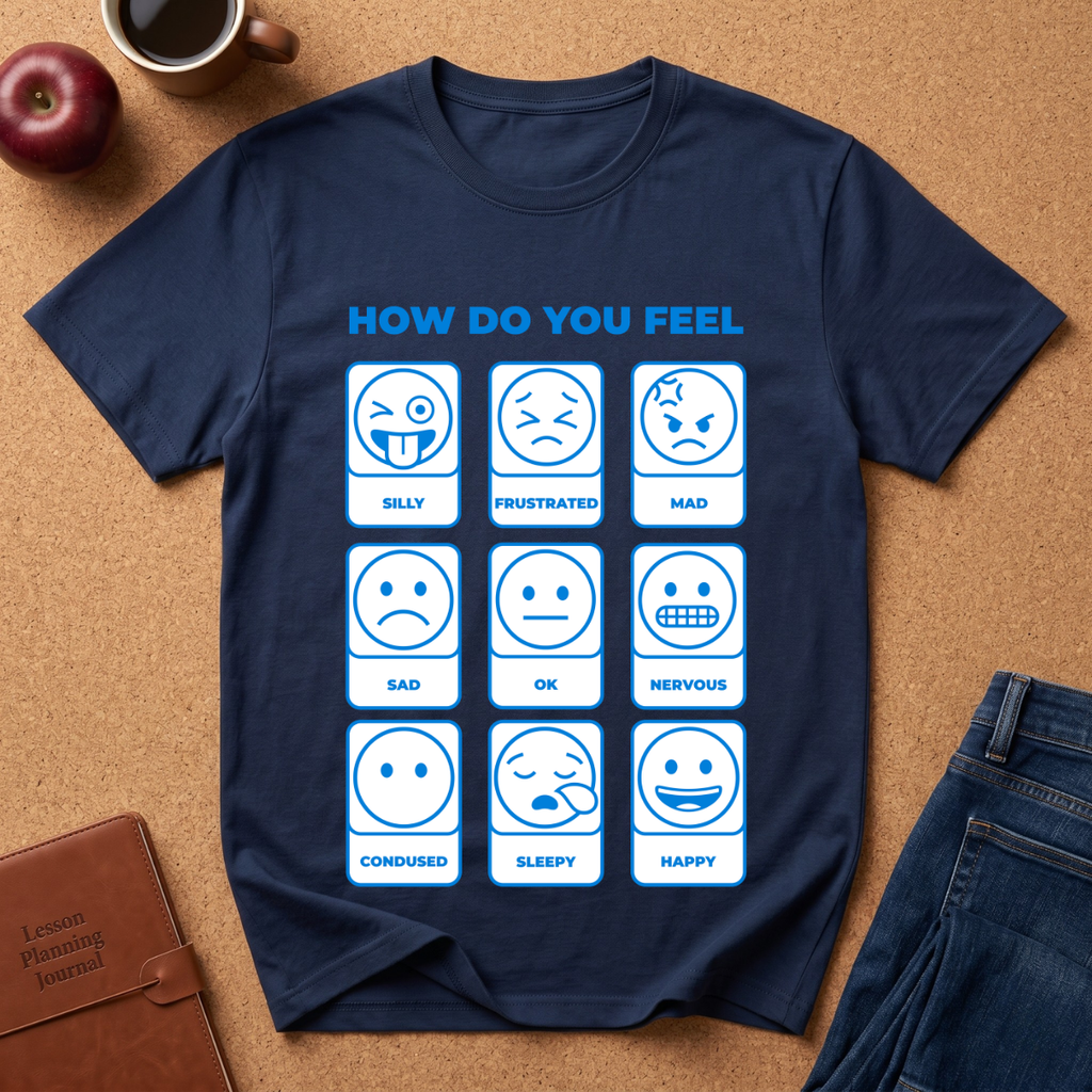 "How Do You Feel" Mood Chart T-Shirt — Emoji Grid Tee