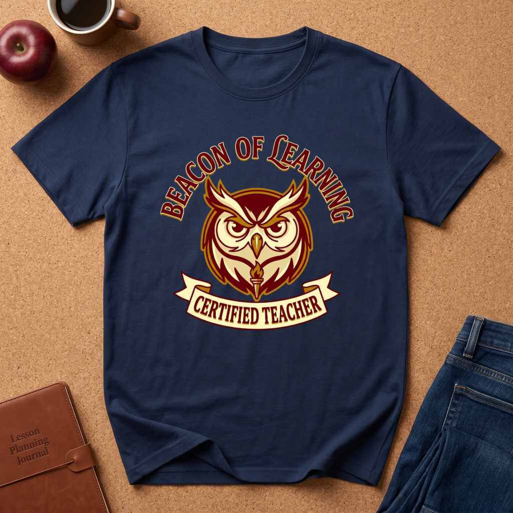 "Beacon of Learning" Certified Teacher Owl T-Shirt