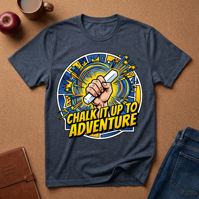 Chalk It Up to Adventure T-Shirt — Chalkboard Teacher & Classroom Adventure Tee